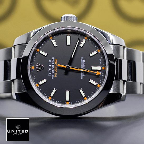 rolthtex Milgauss 116400 Black dial with Luminous stick indices Replica