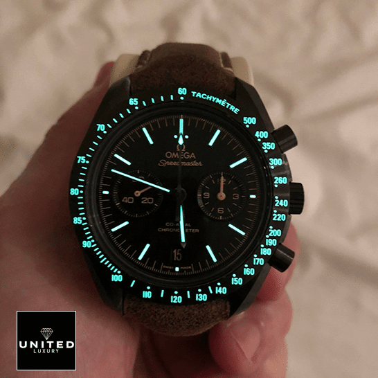 omethtga Speedmaster 311.92.44.51 Black Dial Replica dial phosphor