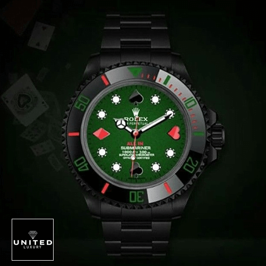 rolthtex 114060 Submariner Poker Green Dial Replica poker card background