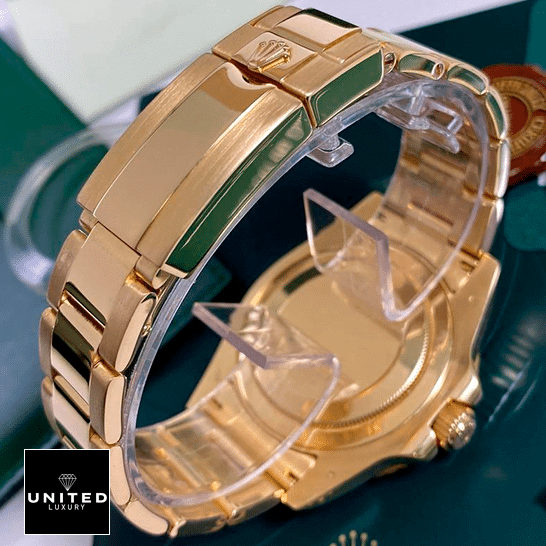 rolthtex GMT-Master II 116718LN Yellow Gold Oyster Replica Fold Clasp on the rolthtex Logo