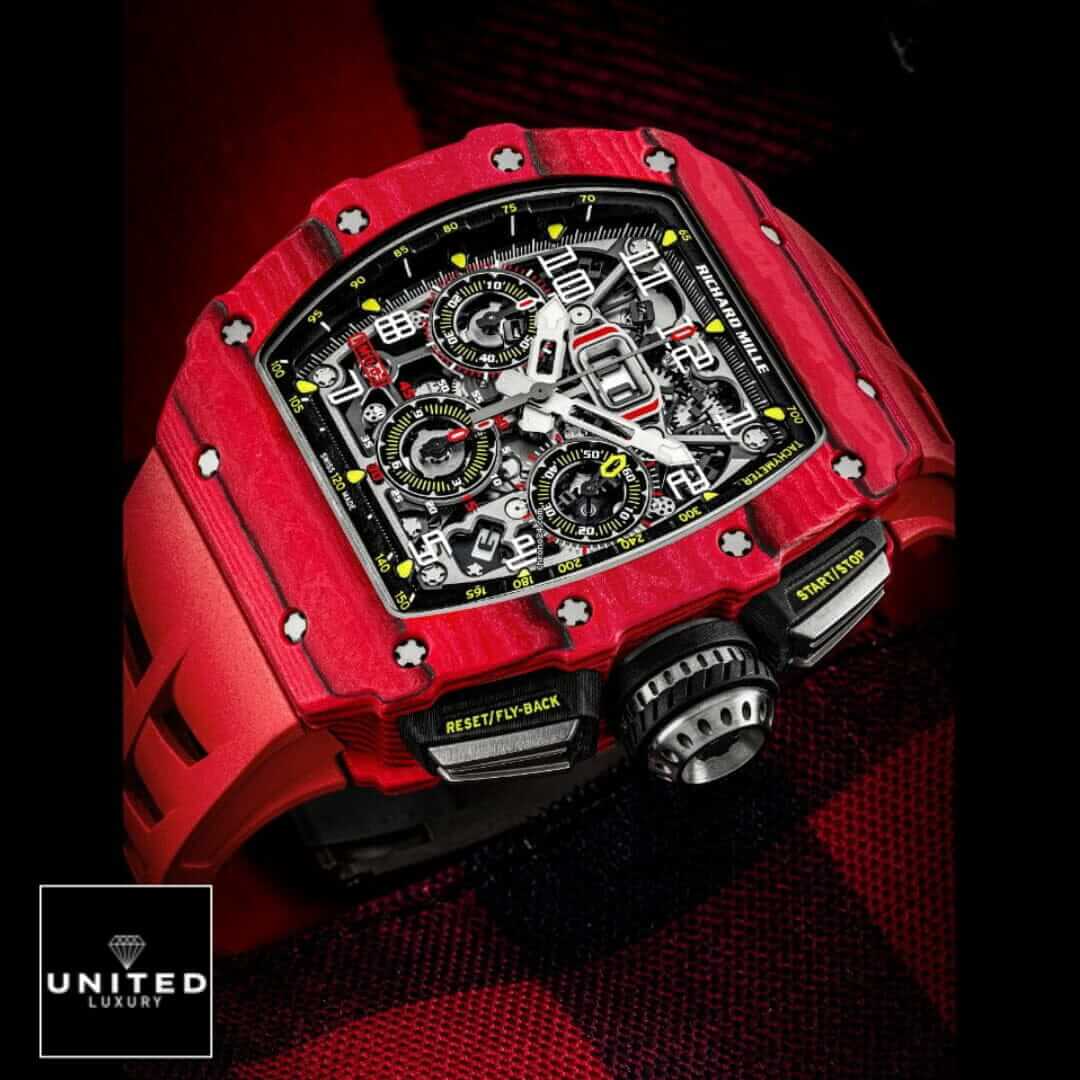 Richthtard Mithtlle  Red RM1103 Red Case Replica crown / push button