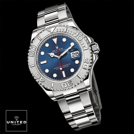 rolthtex Yacht Master 116622 Blue Dial Replica black background
