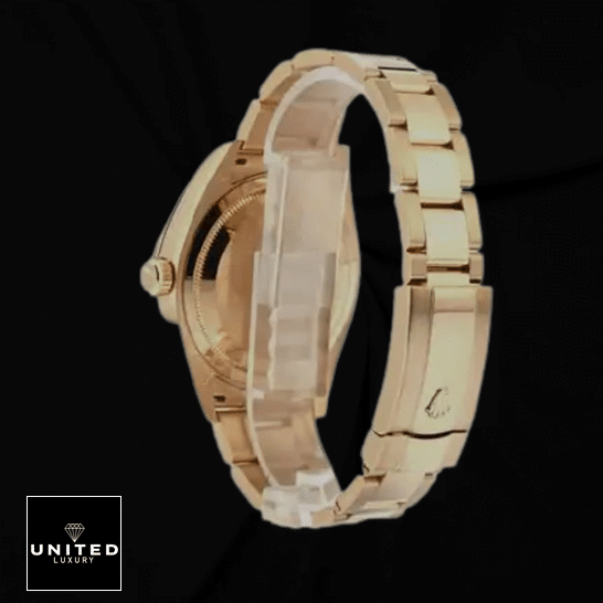 rolthtex Datejust 278278-0019 Yellow Gold Oyster Bracelet Replica Fold Clasp on the rolthtex logo
