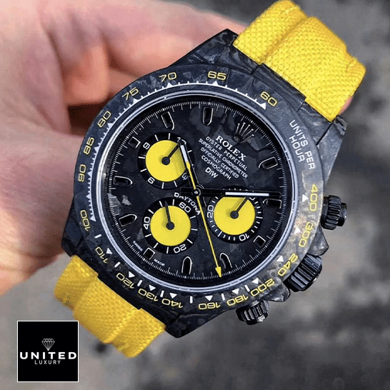 rolthtex Daytona Lemon Yellow Textile Bracelet Replica