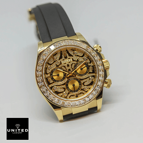 rolthtex Daytona Eye of the Tiger Yellow Gold 116508-0004 Replica Gem-Set Bezel