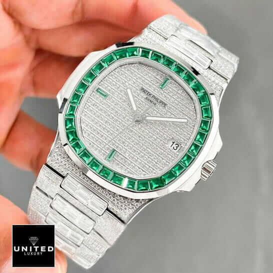 pathttek Philithtppe Nautilus 5711/1300A "Emerald Bezel" Premium Duplicate emerald bezel 5711 replica 5