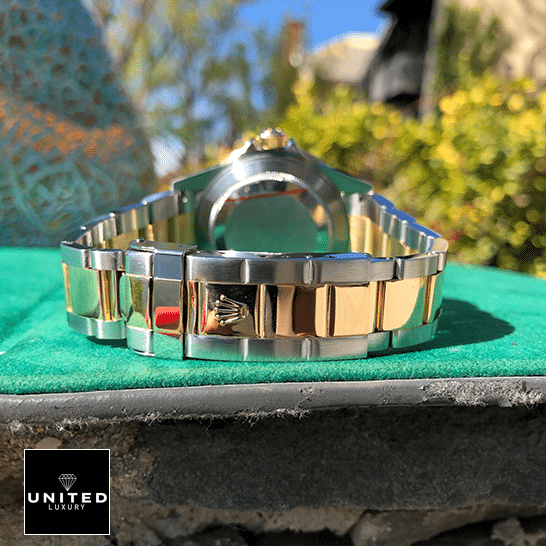 rolthtex Submariner 16613 Two Tone Stainless Steel Bracelet Fold Clasp on the rolthtex Logo Replica