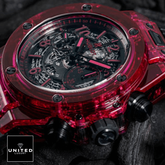 hubthtlot 411.JR_.4901.RT Big Bang Unico Red Sapphierre Replica crown / push button