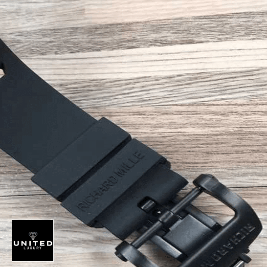 Richthtard Mithtlle  RM11-03 Black Rubber Bracelet Replica steel clasp