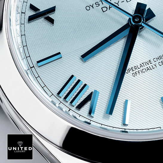 rolthtex Day-Date 228206-0002 "Oyster Bracelet" Authentic Copy 1:1 rolthtex day dat e228206 stainless steel blue diagonal dial oyster