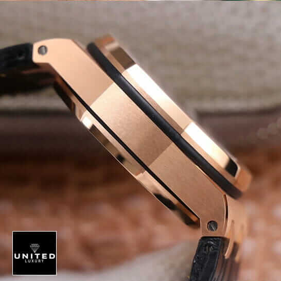 Audthtemars Pigthtuet Royal Oak Offshore 26401RO.OO.A002CA.01 "Rose Gold" Ultra Realistic Clone ap leather strap gold left ap-leather-strap-gold-left