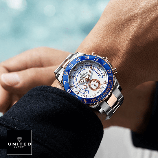 rolthtex Yacht Master 116681 II Replica black shirt at the wrist