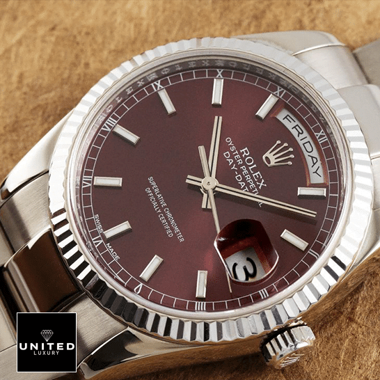 rolthtex Day-Date 36 Purple Dial 118239-0304 Replica