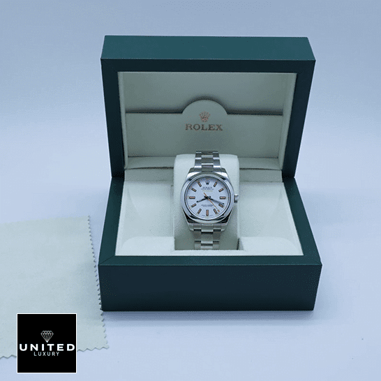 rolthtex Milgauss 116400-0002 White Dial Oyster Replica in the Green rolthtex Box
