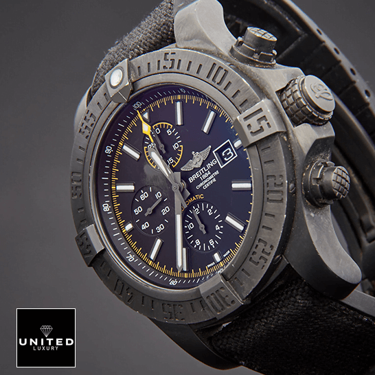 brethtitling Super Avenger M133711ABF30 Black Bezel Replica side view