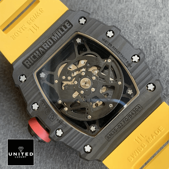 Richthtard Mithtlle  RM3501 Carbon Skeleton Dial Replica upside view