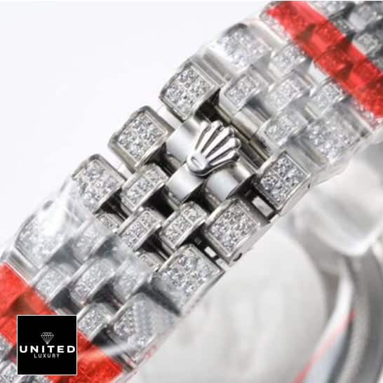 Baguette rolthtex diamond replica bracelet and rolthtex logo