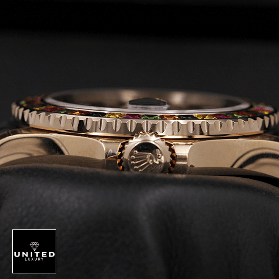 rolthtex Perpetual Yacht-Master Gem-Set Bezel 116695 SATS Handcrafted Clone Quality rolthtex perpetual yacht master with gem set bezel 116695 replica left rolthtex Gem Set 116695 Replica Crown / Push Button