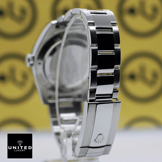 rolthtex Milgauss Black 116400 Oyster Replica Back Side Fold Clasp on the rolthtex logo