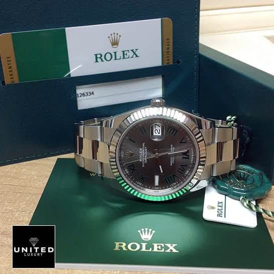 rolthtex Datejust 126334 Wimbledon Fluted Bezel Oyster Replica & Guarentee Card