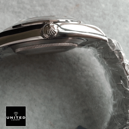 rolthtex Day-Date II 218206-0009 Stainless Steel Replica Rightside Crown Pusher