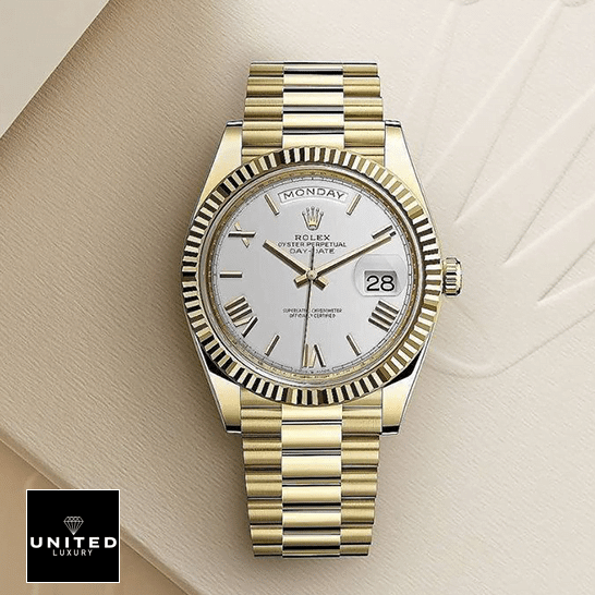 rolthtex Day-Date 40 228238 White Dial Replica