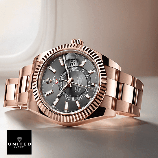 rolthtex Sky-Dweller 326935-0007 Everose Fluted Bezel Replica