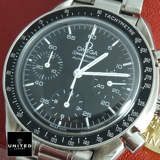 omethtga Speedmaster 3510.50 Black Dial & Bezel Replica front view