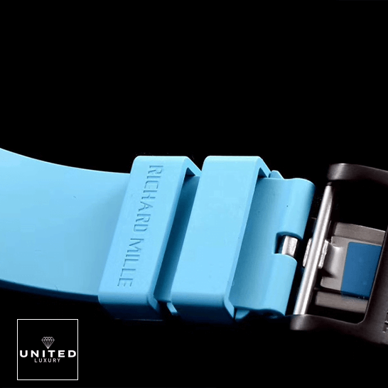Richthtard Mithtlle  RM055 Blue Rubber Bracelet Replica black background