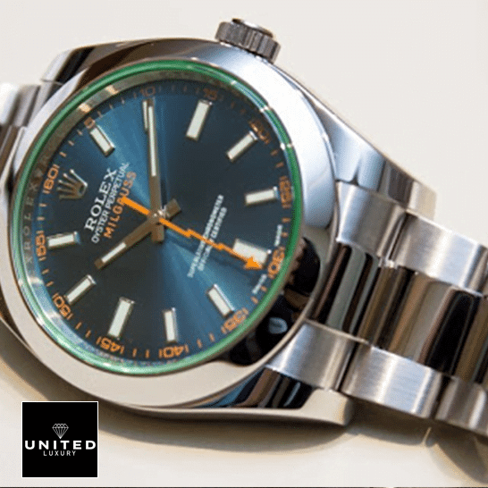 rolthtex Milgauss 116400GV-0002 Green Sapphire Crystal Stainless Steel Oyster Bracelet Replica