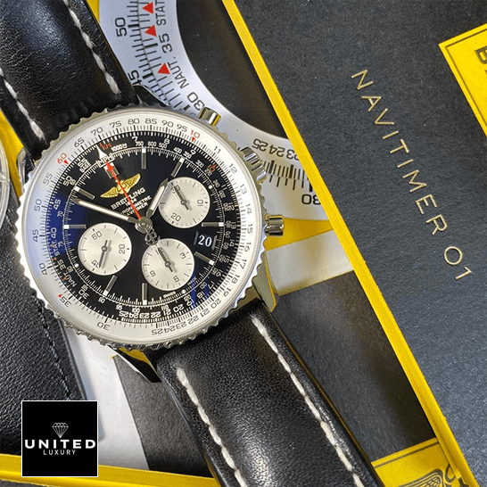 brethtitling Navitimer Black Dial & Leather Bracelet Replica