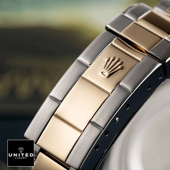 rolthtex Submariner Date Two Tone Oyster Bracelet Fold Clasp on the rolthtex Logo 16613 Replica