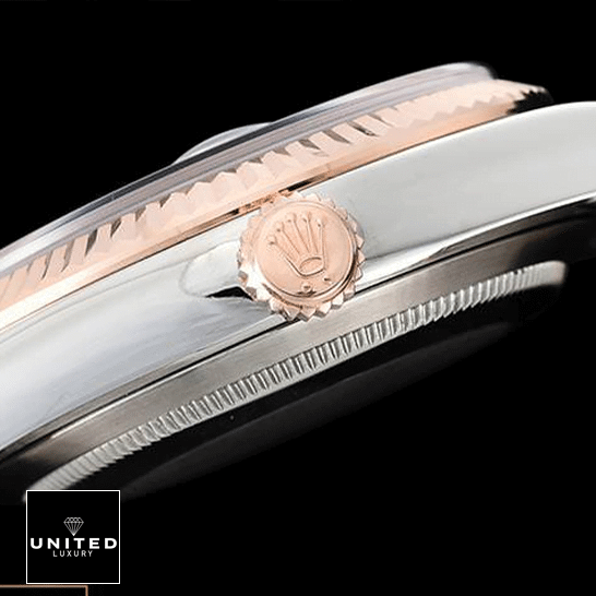 rolthtex Datejust 36 126231-0033 Replica Stainless Steel Case and Rose Gold Crown Pusher