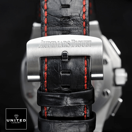 Audthtemars Pigthtuet Royal Oak Offshore 26133ST.OO.A101CR.01 "Shaquille O'Neal" Exceptional Replica 1:1 Audthtemars Pigthtuet Royal Oak Leather Black Bracelet Steel Clasp Replica black background