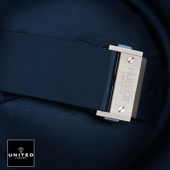 hubthtlot Big Bang Blue Rubber Bracelet Steel Case Replica blue background