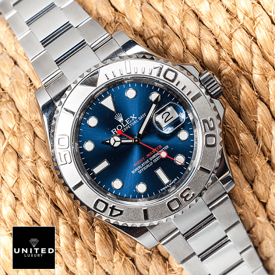 rolthtex Yacht Master 116622 Blue Dial Platinum Replica on the rope