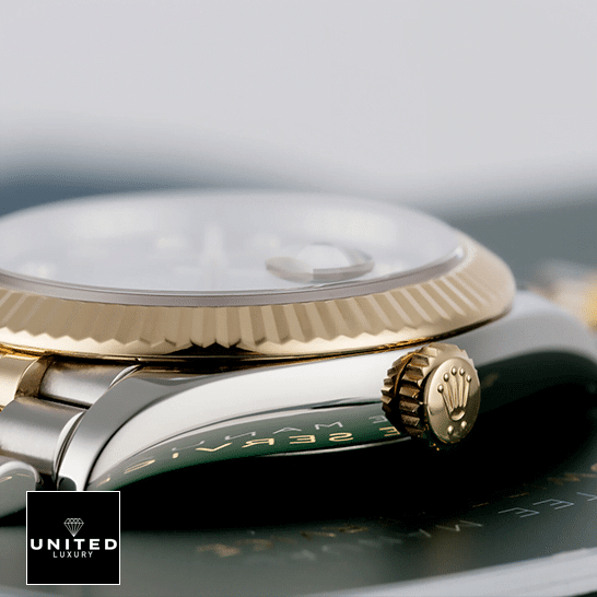 rolthtex Datejust 12633BKDJ Yellow Gold Crown Pusher Replica