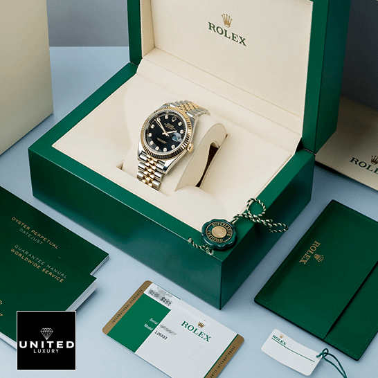 rolthtex Datejust 12633BKDJ Two Tone Jubilee Bracelet Replica in the Green rolthtex Box