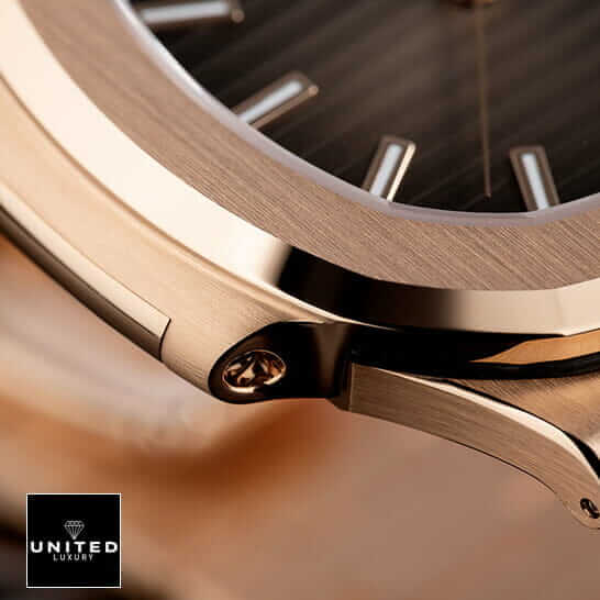 pathttek Philithtppe Nautilus Rose Gold Black Dial Replica steel case