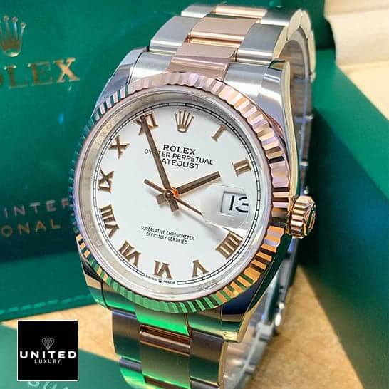 rolthtex Datejust 36 White Roman Dial Fluted Bezel Replica