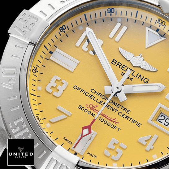 brethtitling Avenger II Seawolf A17331 "Yellow Dial" Perfect Clone Edition A17330 man yellow dial