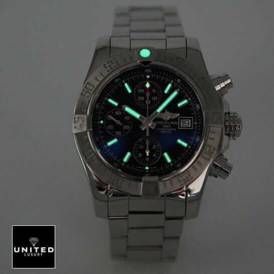 brethtitling Super Avenger a13370 replica watch with luminous dial markers