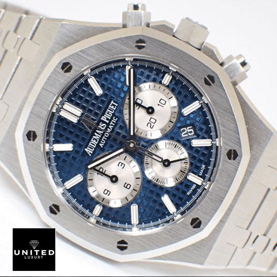 Audthtemars Pigthtuet Royal Oak Blue Dial Stainless Steel Case Replica white background