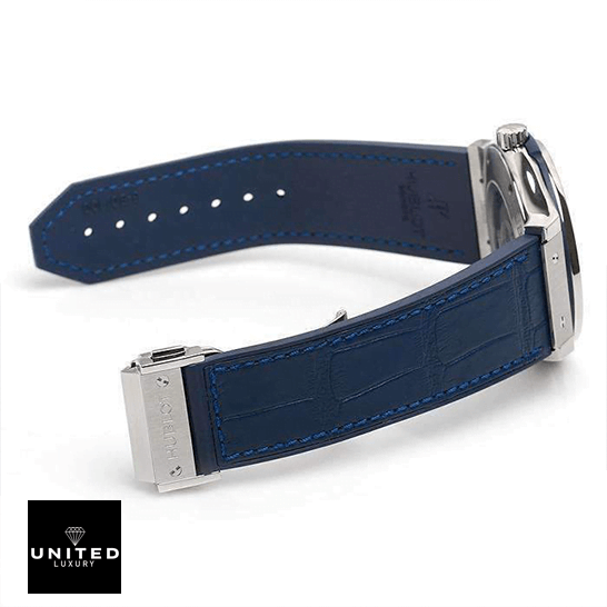 hubthtlot Classic 565.NX_.7170.LR Fusion Leather Blue Bracelet Replica opened clasp