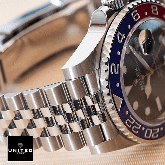 rolthtex GMT-Master II "Pepsi" Jubilee 116520 Deluxe Replica Edition rolthtex gmt rolthtex Gmt Master Pepsi 116719BLRO Stainless Steel Jubilee Bracelet Replica