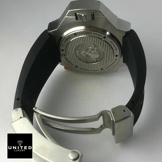 omethtga Seamaster Black Rubber Steel Clasp Replica opened clasp