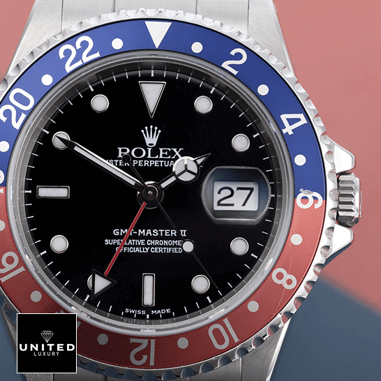 rolthtex GMT-Master Pepsi 116719BLRO-0001 Black Dial Replica Close View