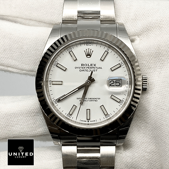 rolthtex Perpetual Datejust White Dial Replica white background