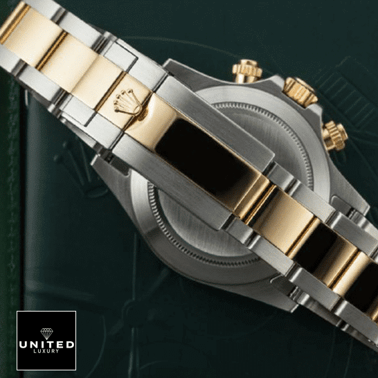 rolthtex Daytona 116508-0004 Two Tone Oyster Bracelet Replica Fold Clasp on the rolthtex Logo