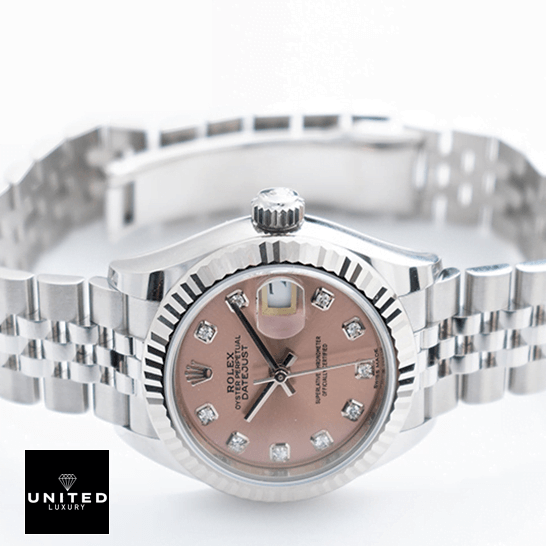 rolthtex Datejust 279174 Diamond Pink Dial Replica white background